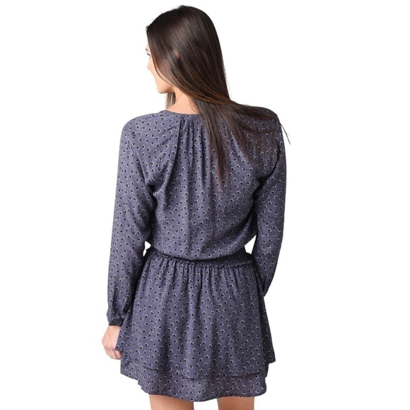 Rails Jasmine Star Print Long Sleeve Dress In Midnight Stars Sz L - Picture 2 of 9